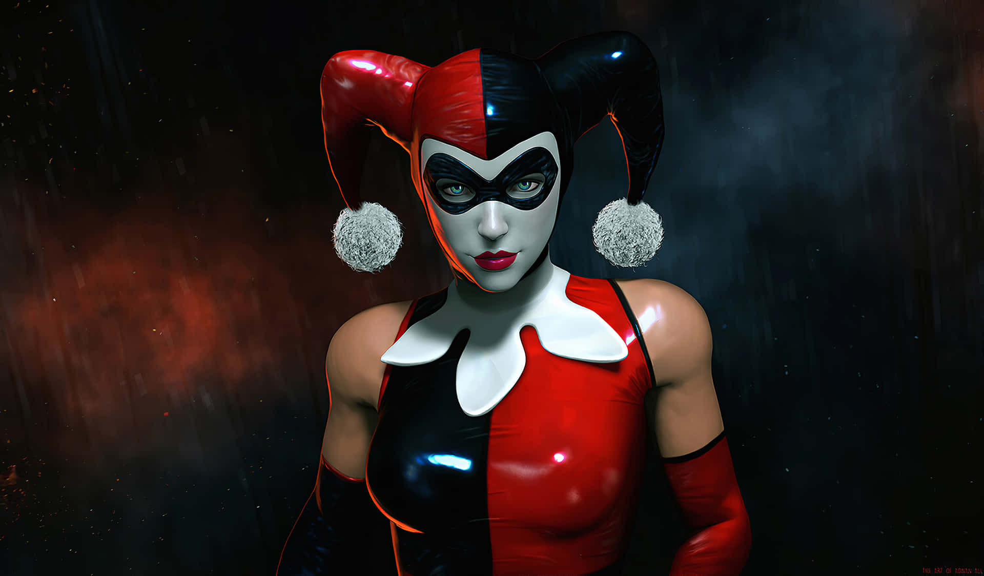 Harley Quinn Cosplay Latar Belakang Gelap Wallpaper