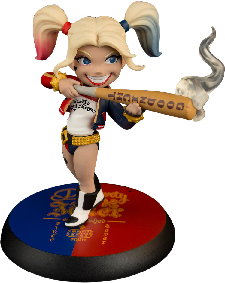 Harley Quinn Figure With Bat PNG