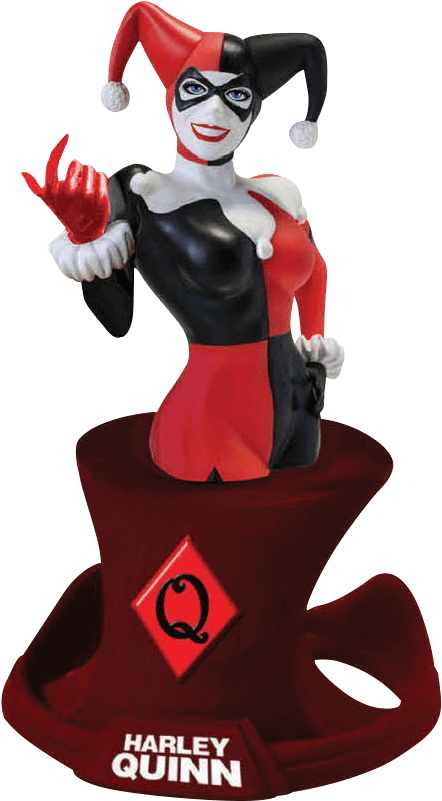 Harley Quinn Figurine Emerging From Hat PNG