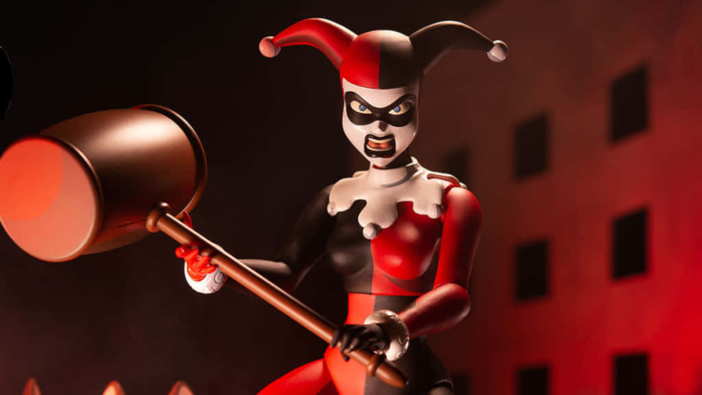 Harley Quinn with her signature hammer in a high-quality wallpaper Wallpaper