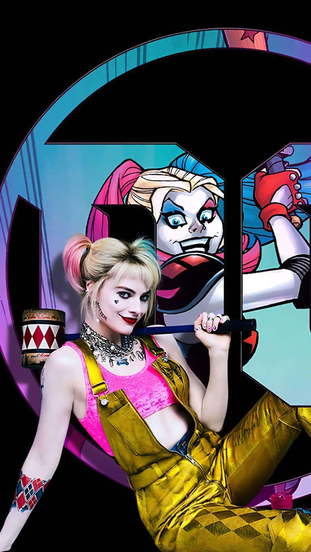 Harley Quinn Swinging Her Signature Hammer Wallpaper