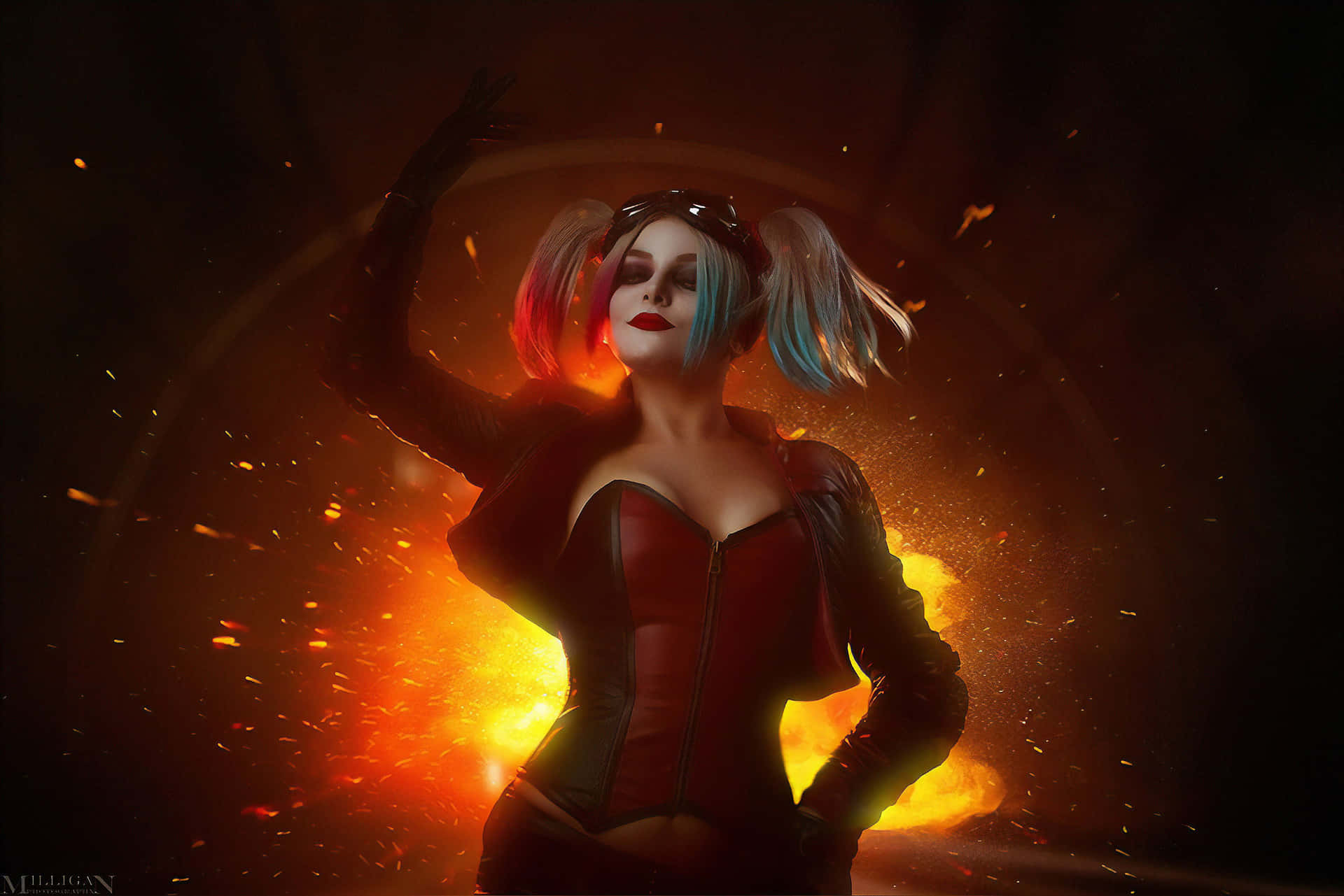 Fiery Harley Quinn Injustice 2 Wallpaper