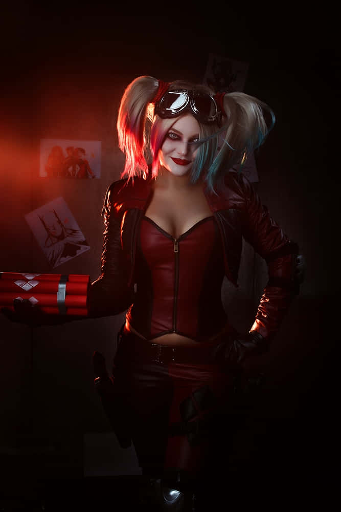 "Harley Quinn in her Injustice 2 costume ready for battle!" Wallpaper