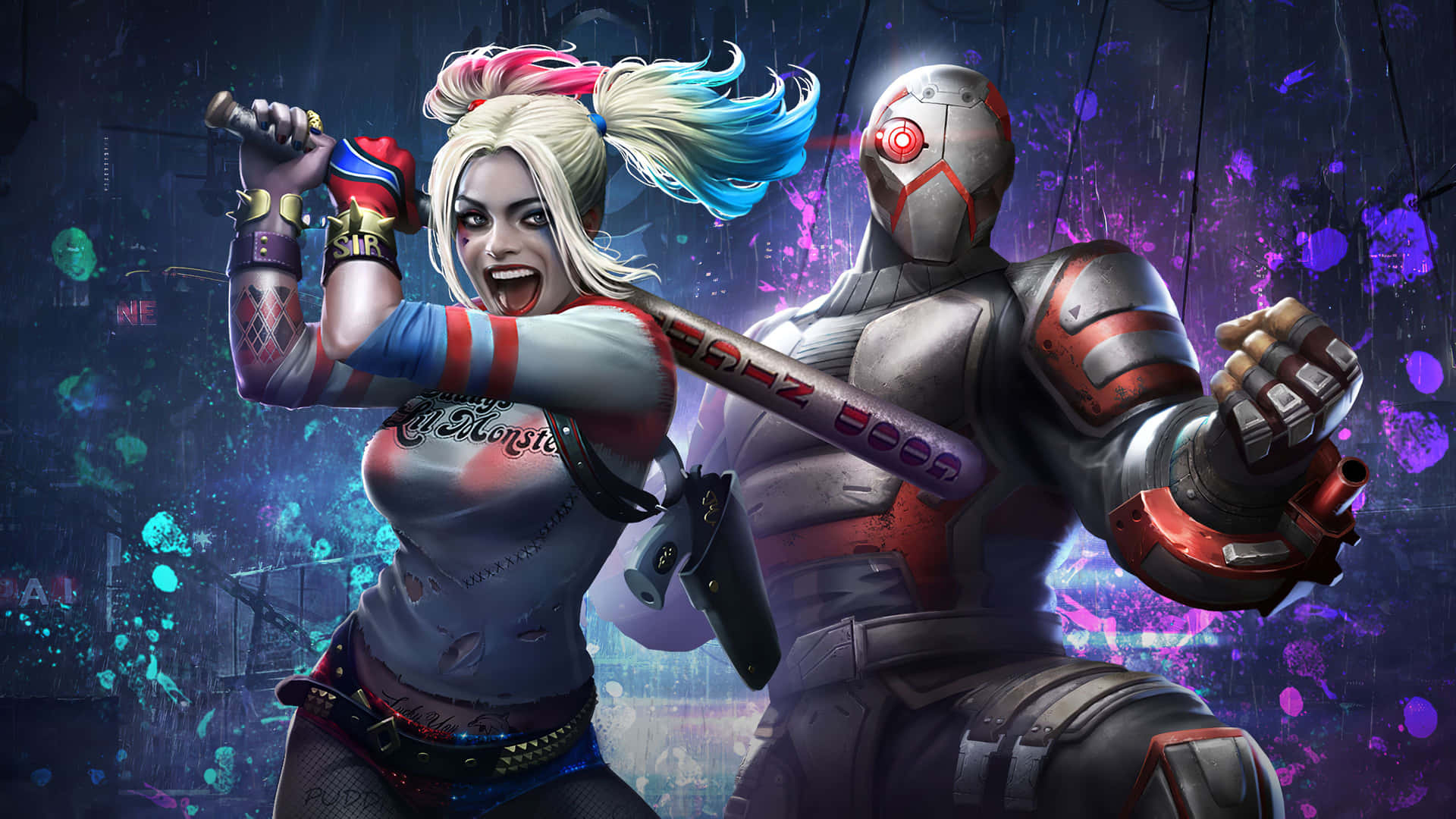 Harley Quinn And Ultron Injustice 2 Wallpaper