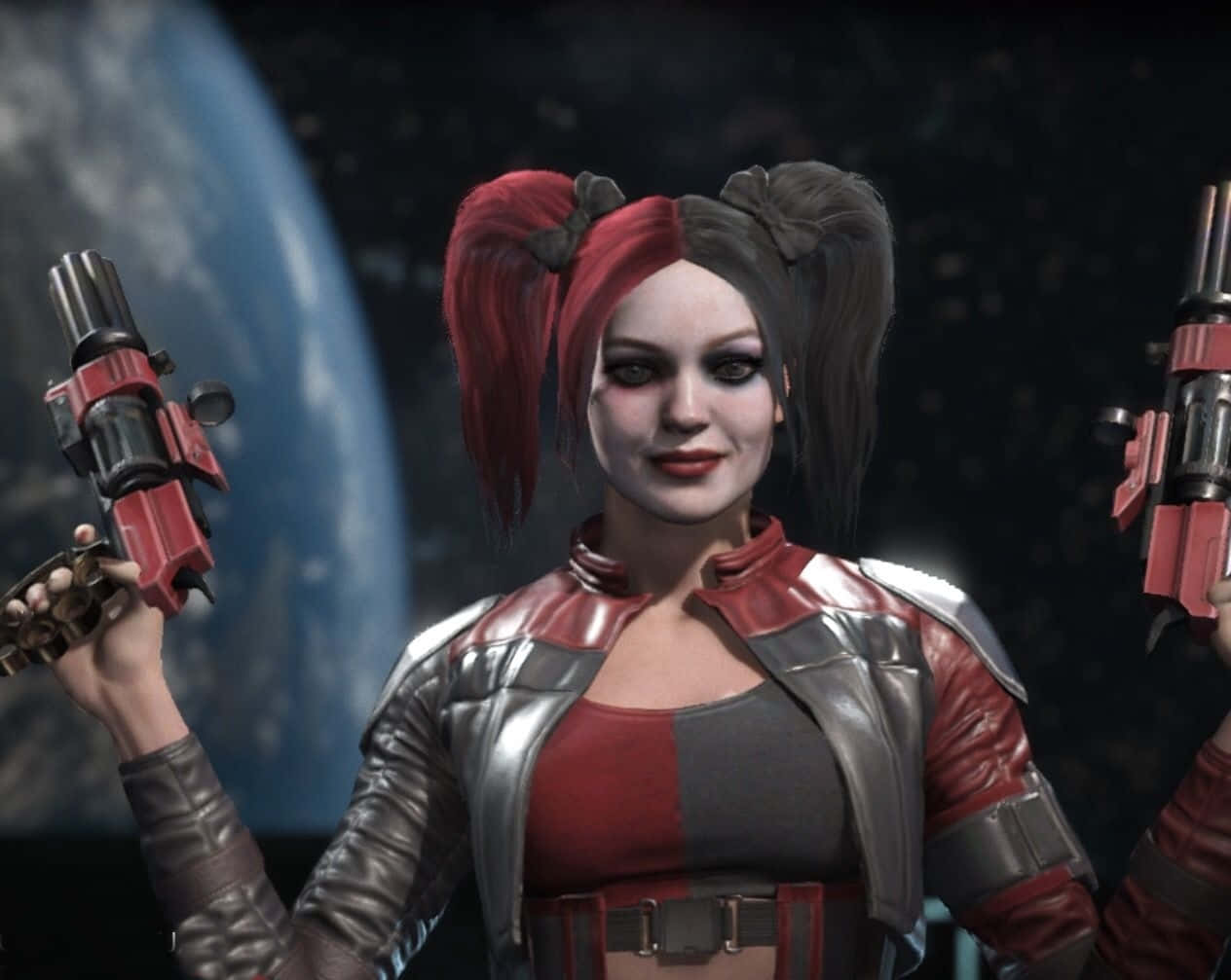 Harley Quinn, en af de mest ikoniske skurke i DC Comics, bliver levende i Injustice 2. Wallpaper