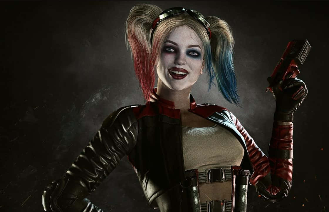 Harleyquinn Nel Costume Di Harley Quinn Sfondo