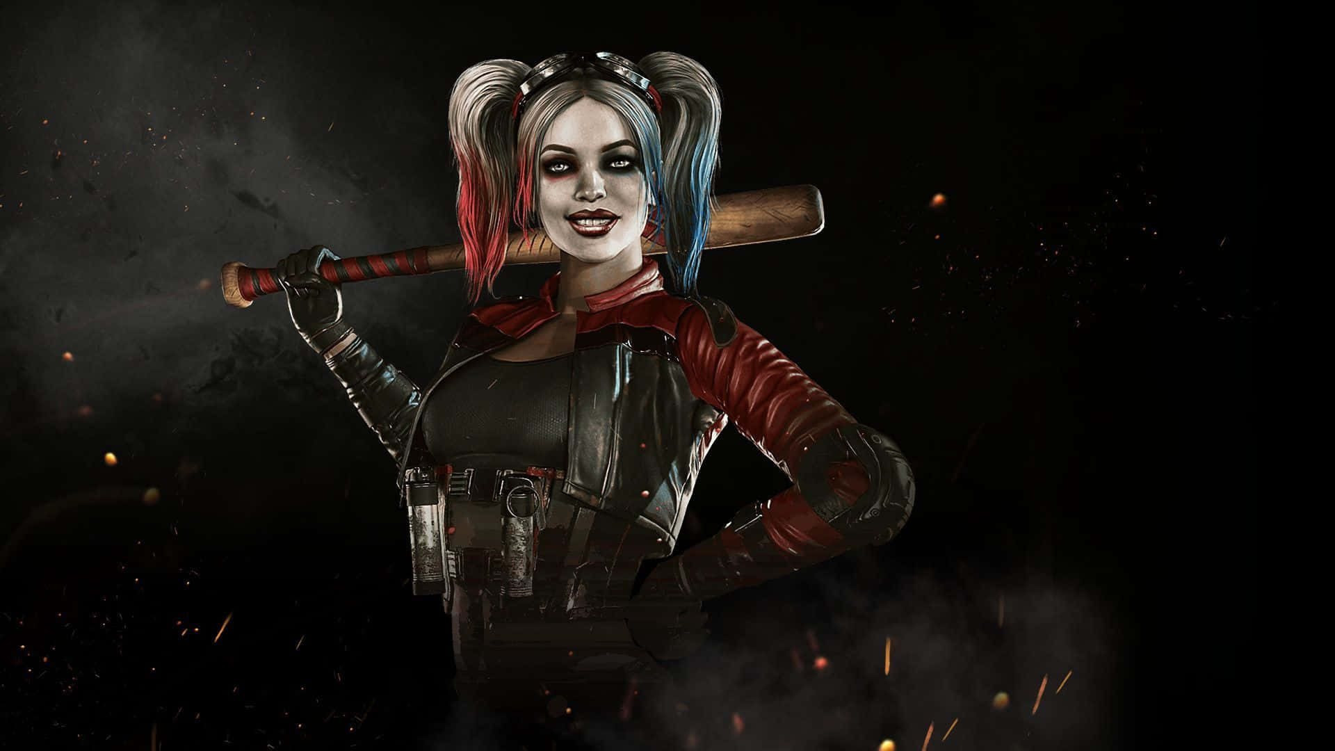 Harley Quinn is saying "Let's Rock 'n' Roll" in Injustice 2. Wallpaper