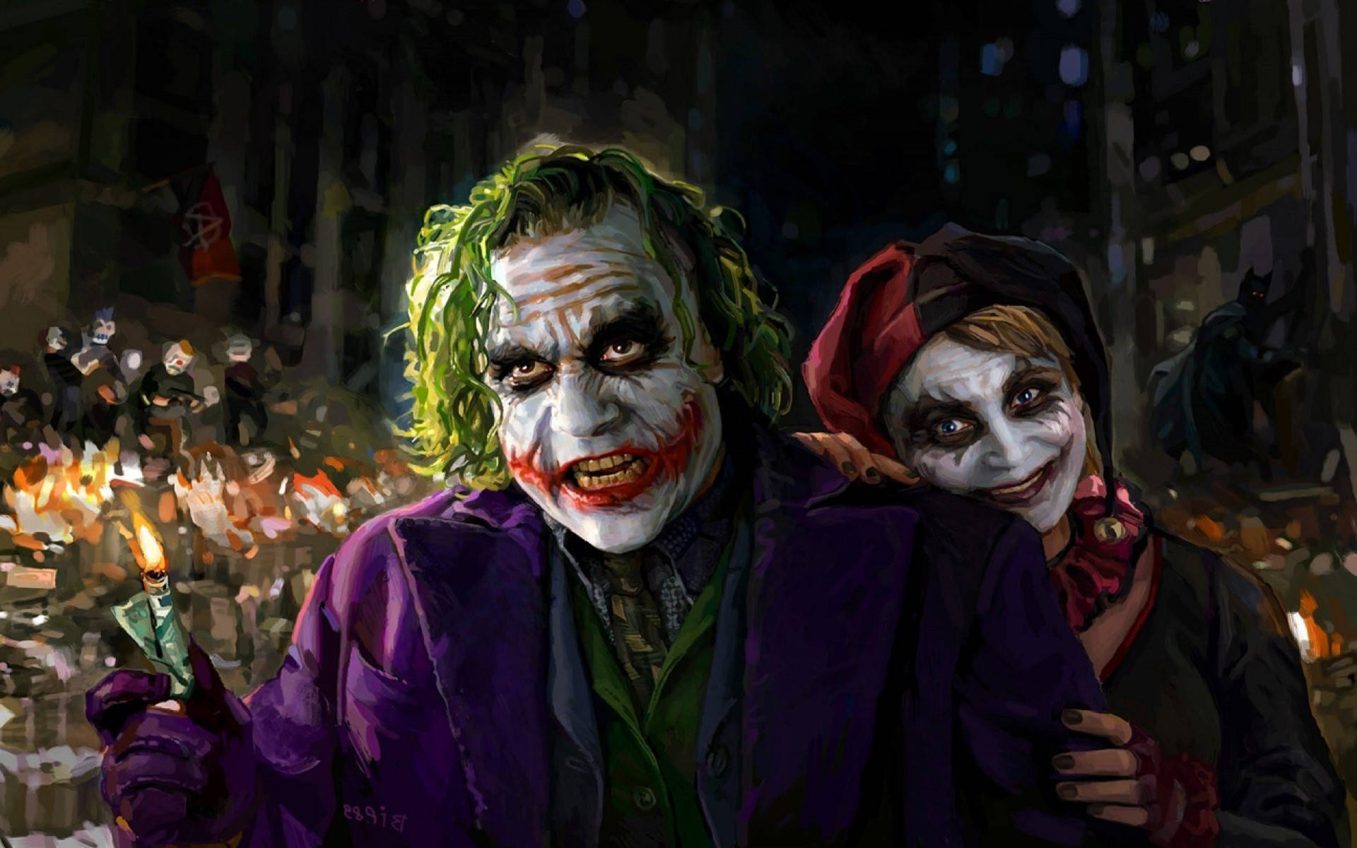 Harley Quinn Og Joker Desktop Wallpaper