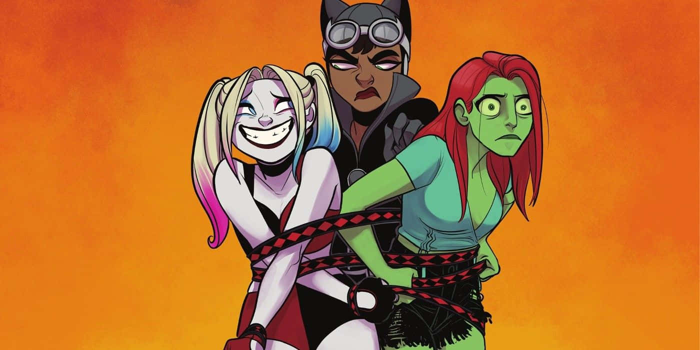 Trio Animé De Harley Quinn, Poison Ivy Et Catwoman Fond d'écran