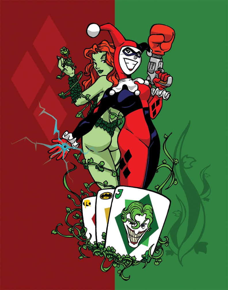 Seni Komik Harley Quinn Dan Poison Ivy Wallpaper