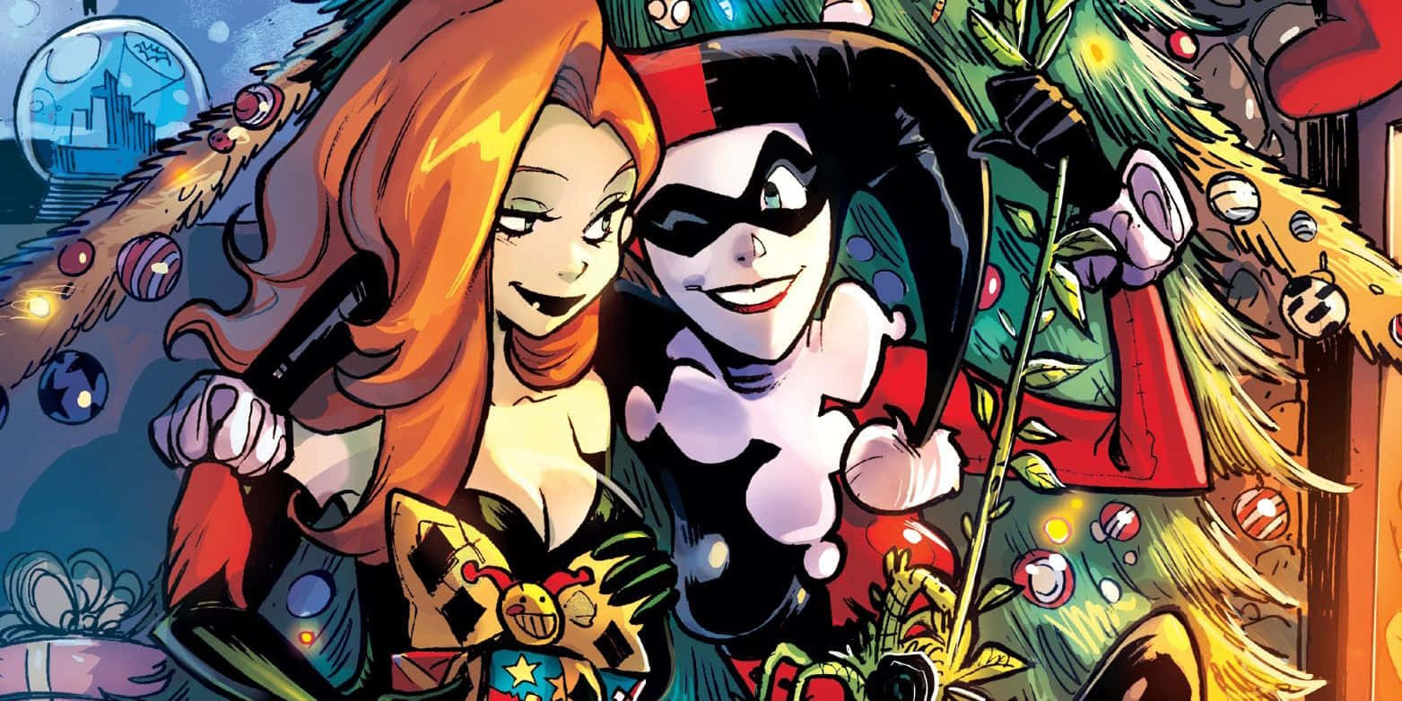 Célébration Des Vacances De Harley Quinn Et Poison Ivy Fond d'écran