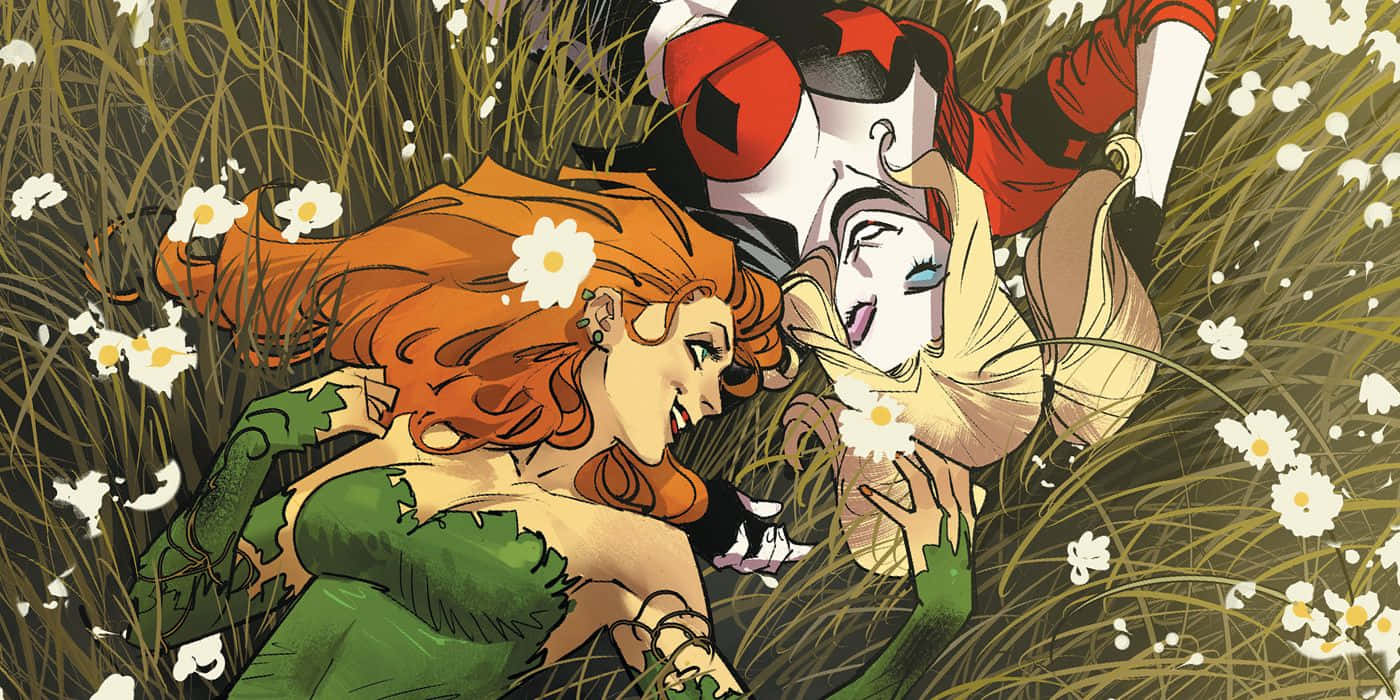 Pelukan Meadow Harley Quinn Dan Poison Ivy Wallpaper