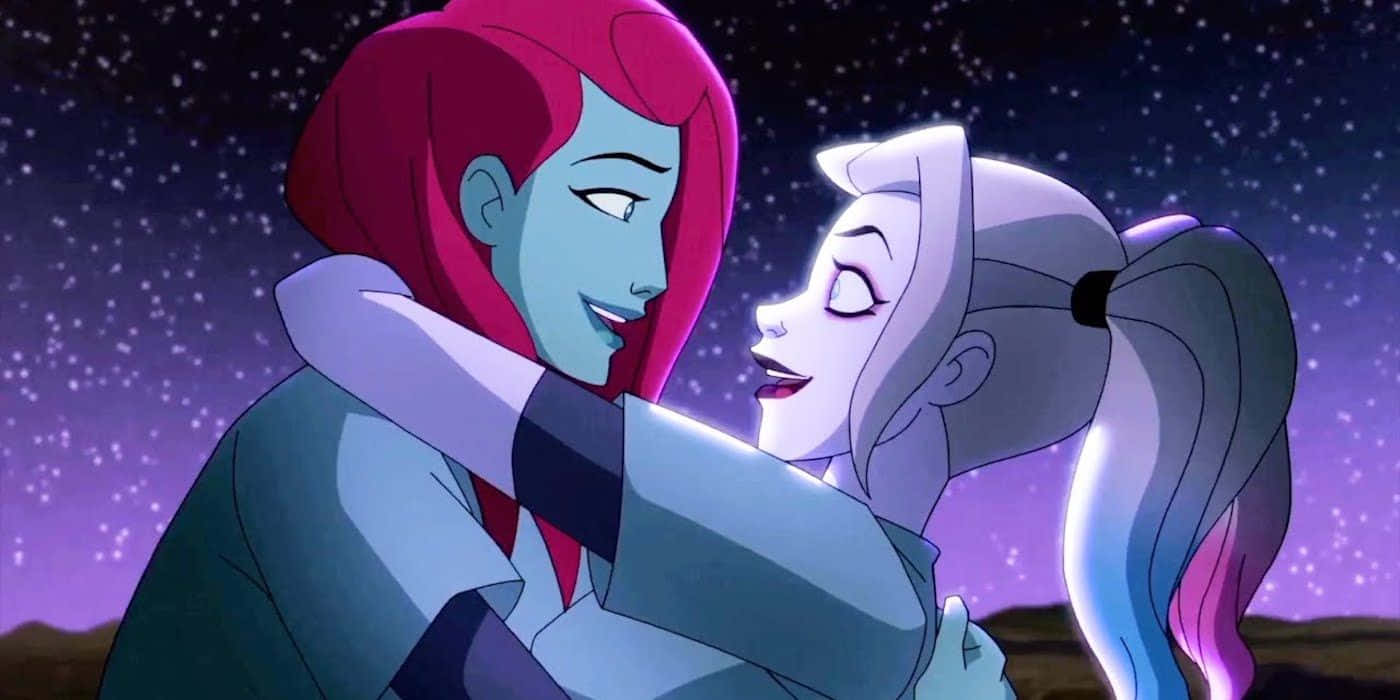 Harley Quinn Et Poison Ivy Sous La Nuit Étoilée Fond d'écran