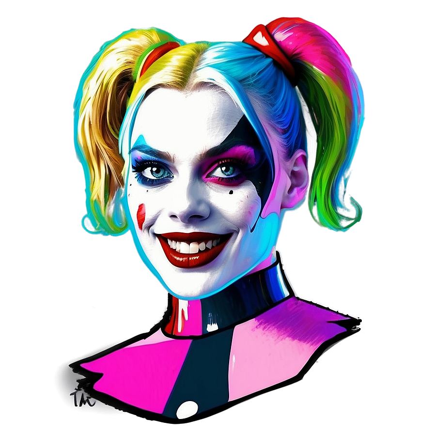 Harley Quinn Psychedelic Art Png 05212024 PNG