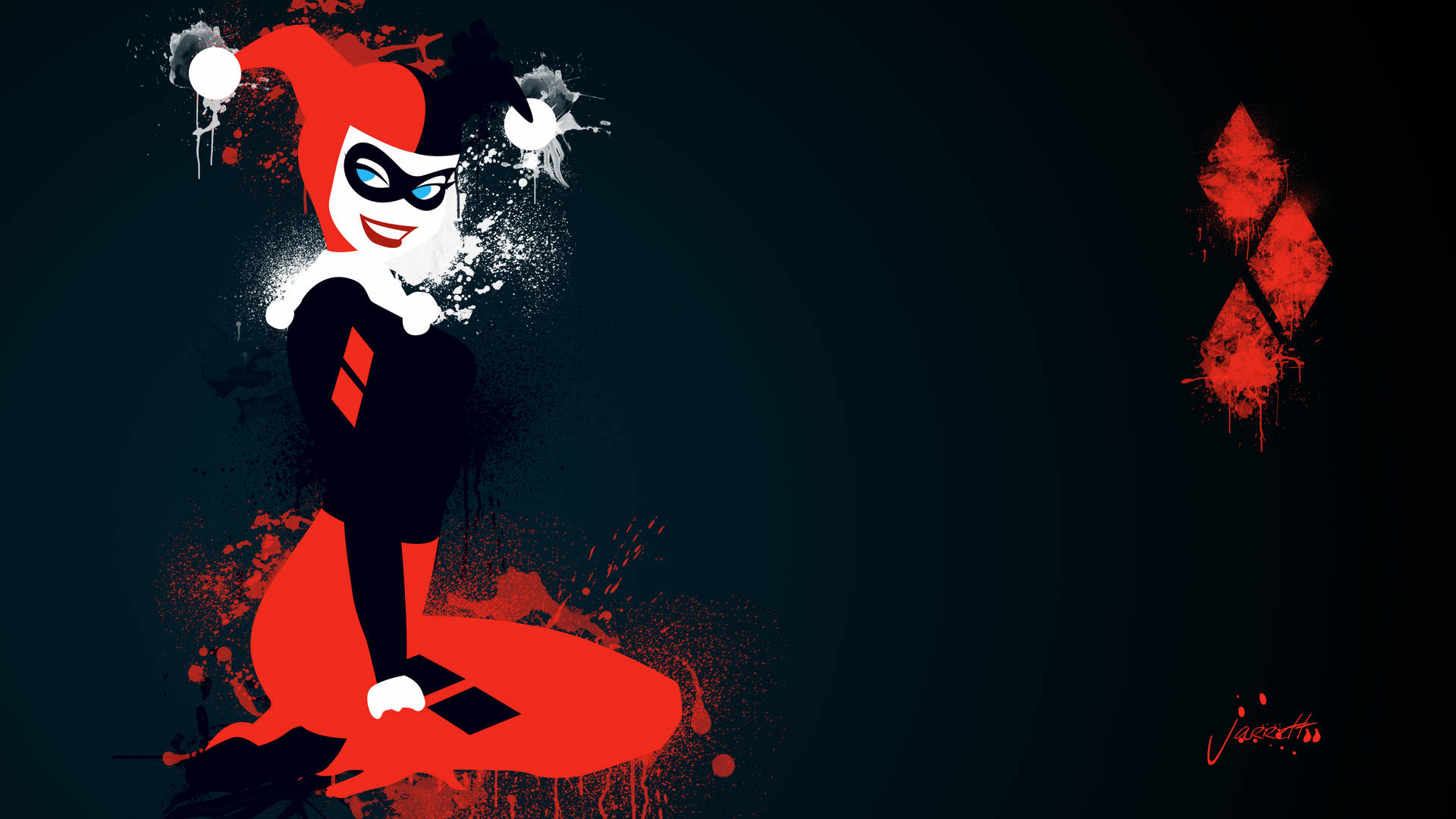 Harley Quinn's iconic clown look Wallpaper