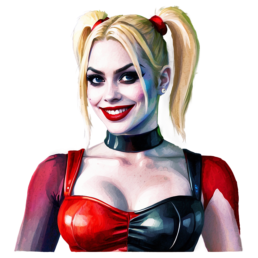 Harley Quinn Watercolor Art Style Png 05212024 PNG