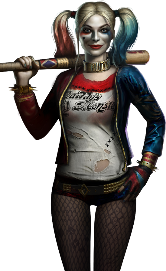 Harley Quinn With Bat PNG
