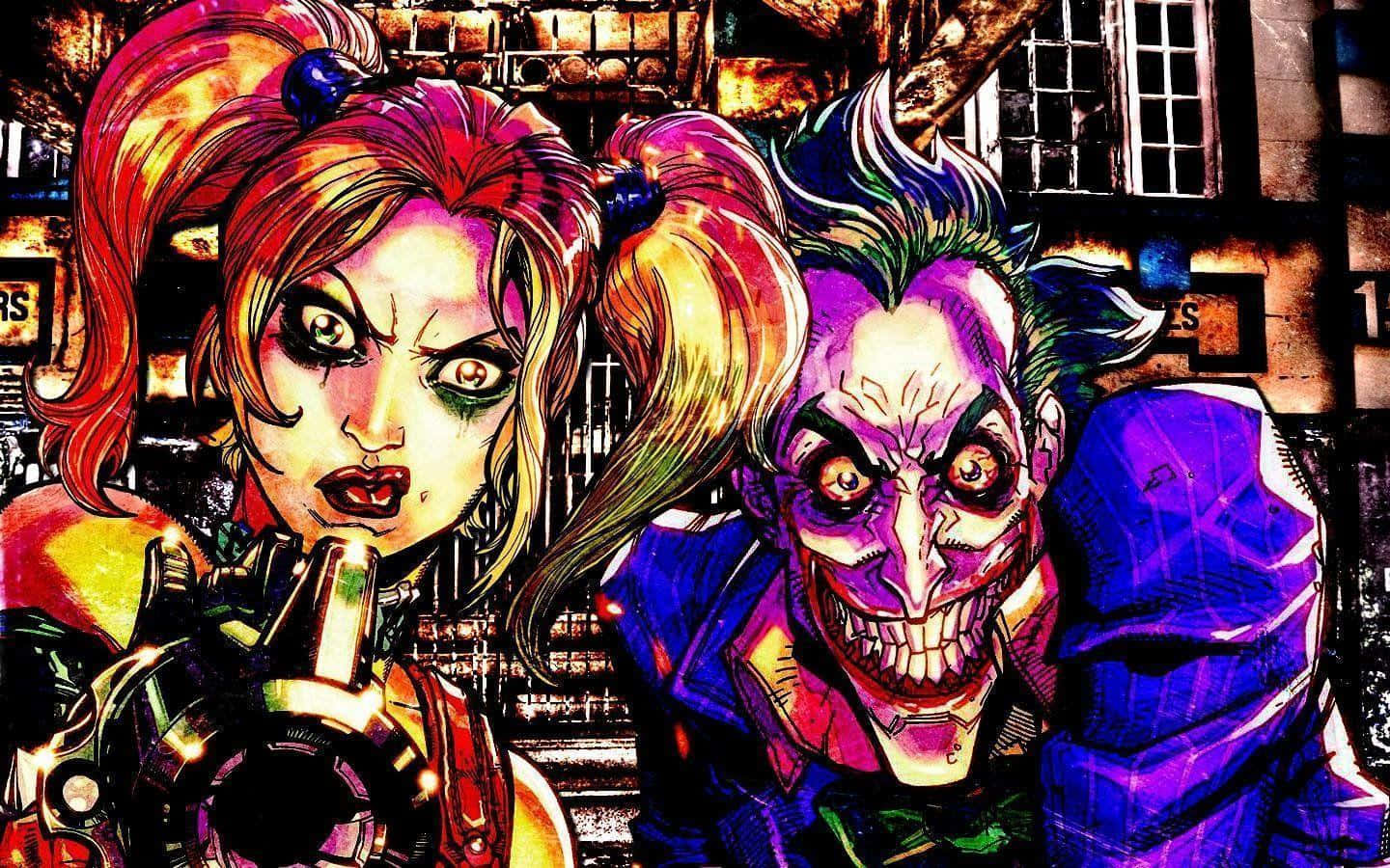 Karya Seni Grafiti Harley Quinn Dan Joker Wallpaper