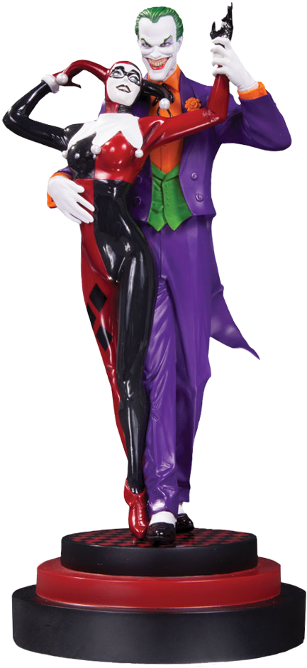 Harley Quinnand Joker Statue PNG