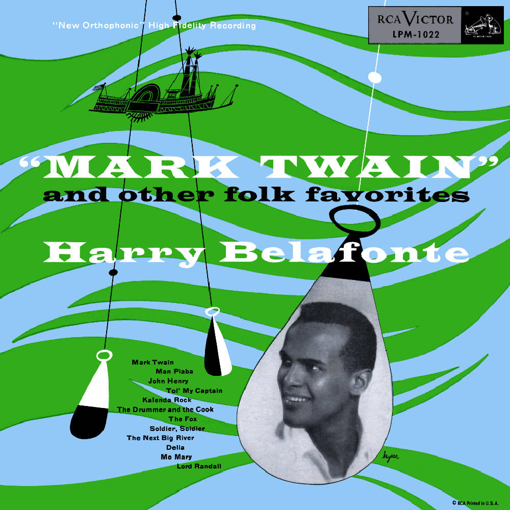Legendary Singer Harry Belafonte with Mark Twain and Various Folk Favorites Album Cover Wallpaper