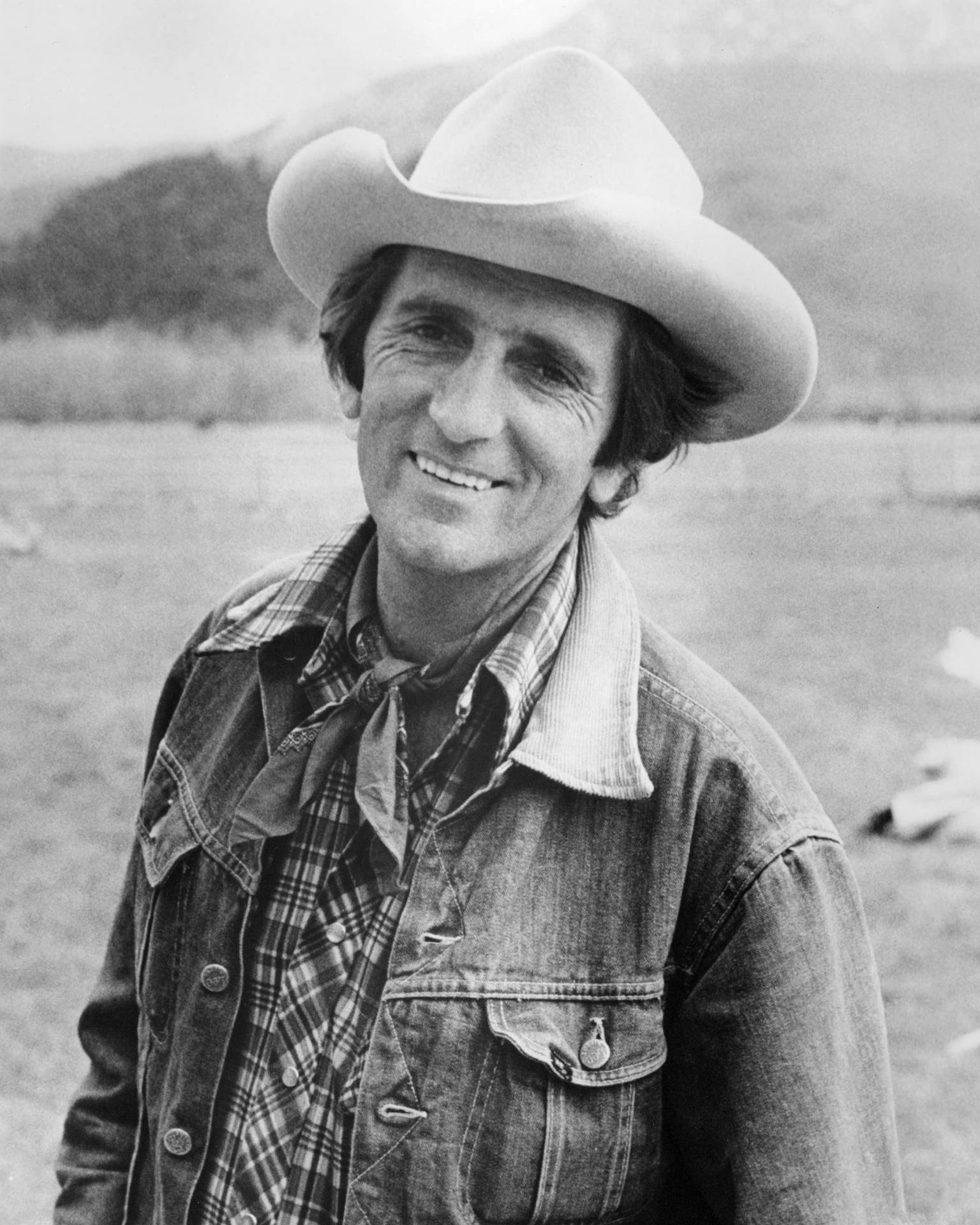 Harry Dean Stanton Cowboy Black And White Photography Wallpaper