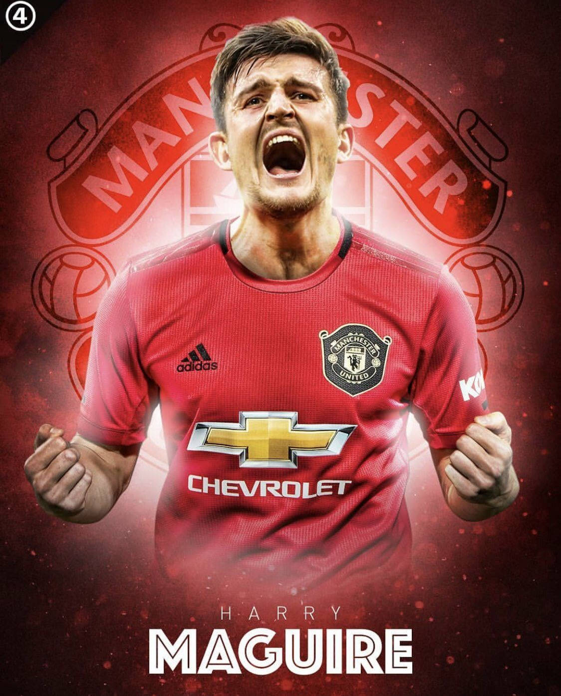 Harry Maguire Cheering And Shouting Wallpaper