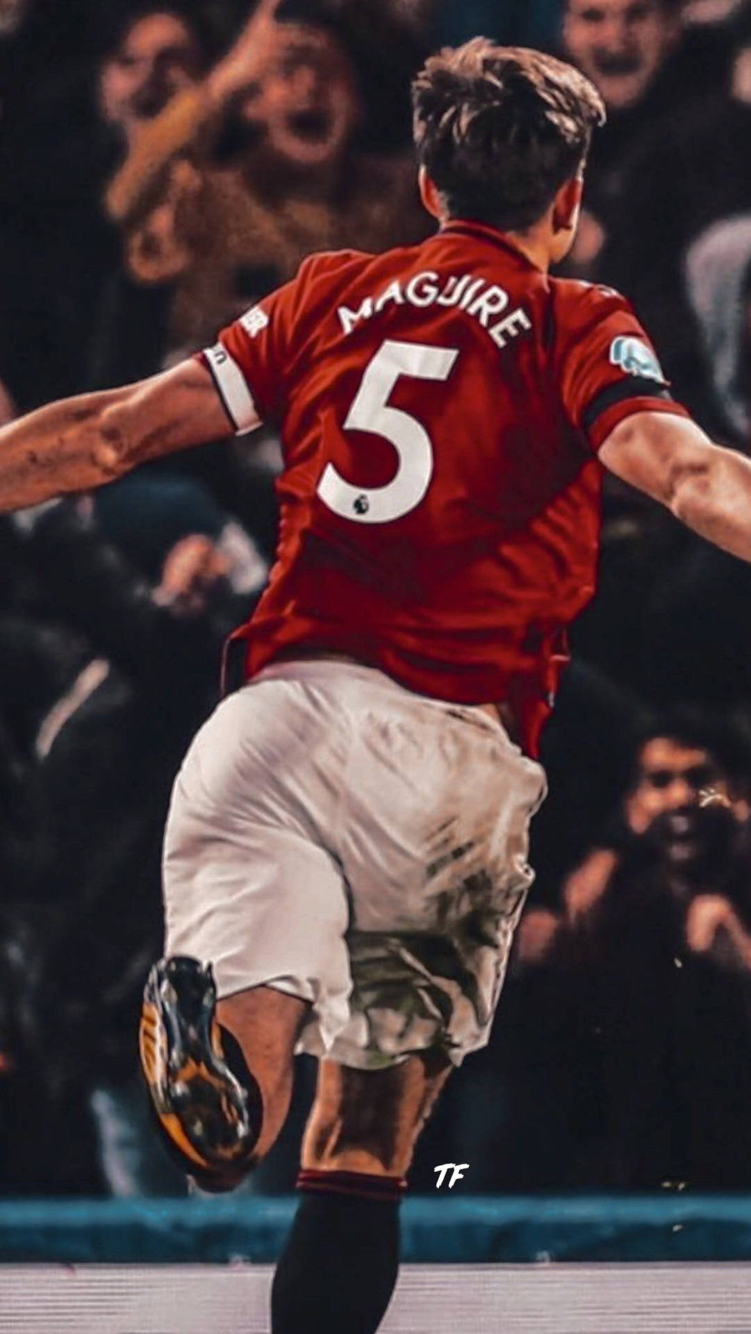 Harry Maguire Running Triumphantly Wallpaper