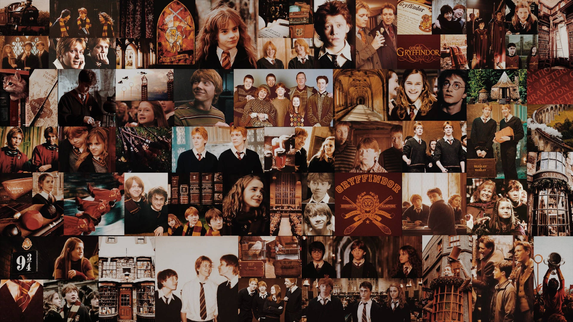 Harry Potter Aesthetic Gryffindor Collage Wallpaper
