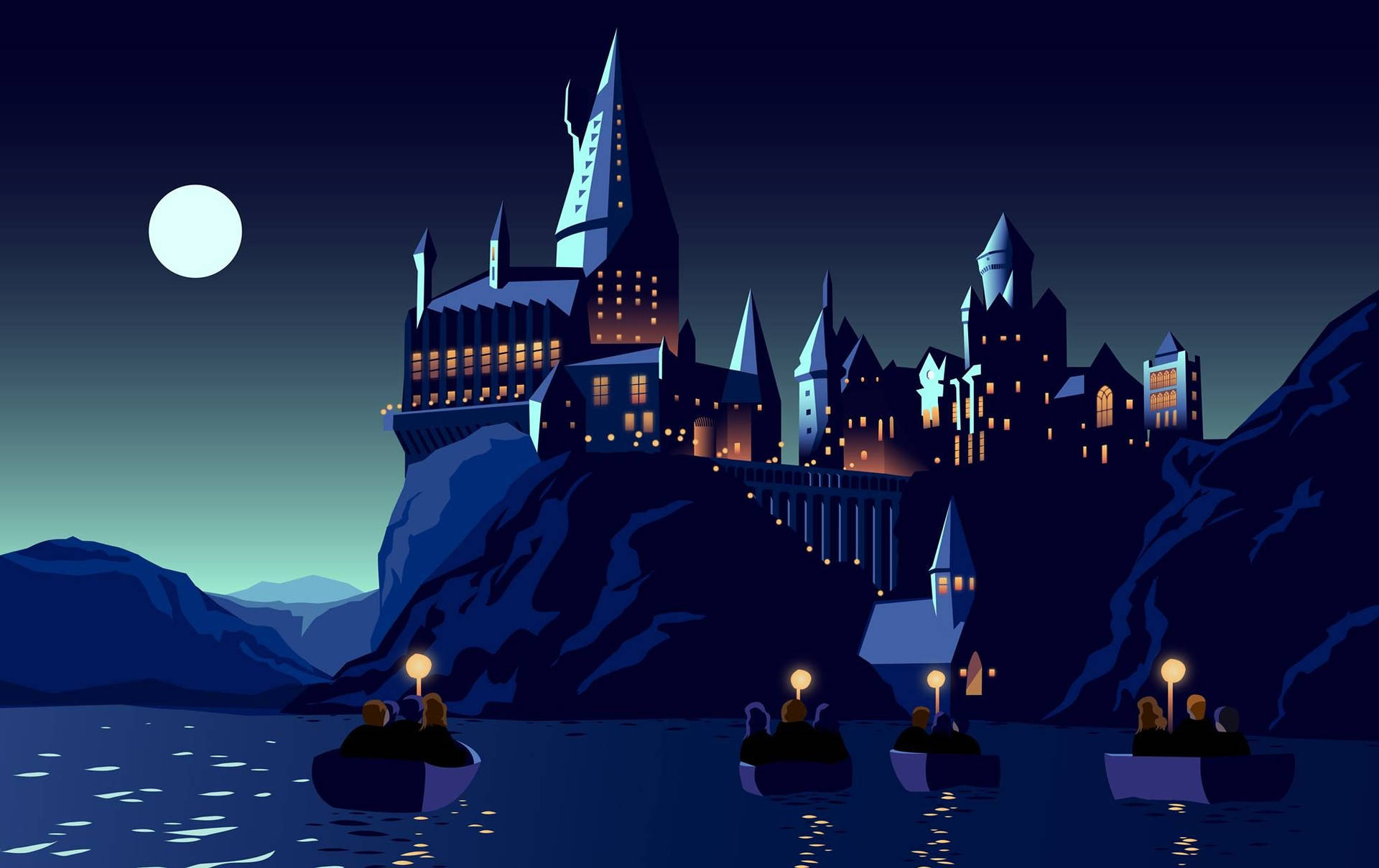Harry Potter Aesthetic Illustrated Hogwarts Wallpaper