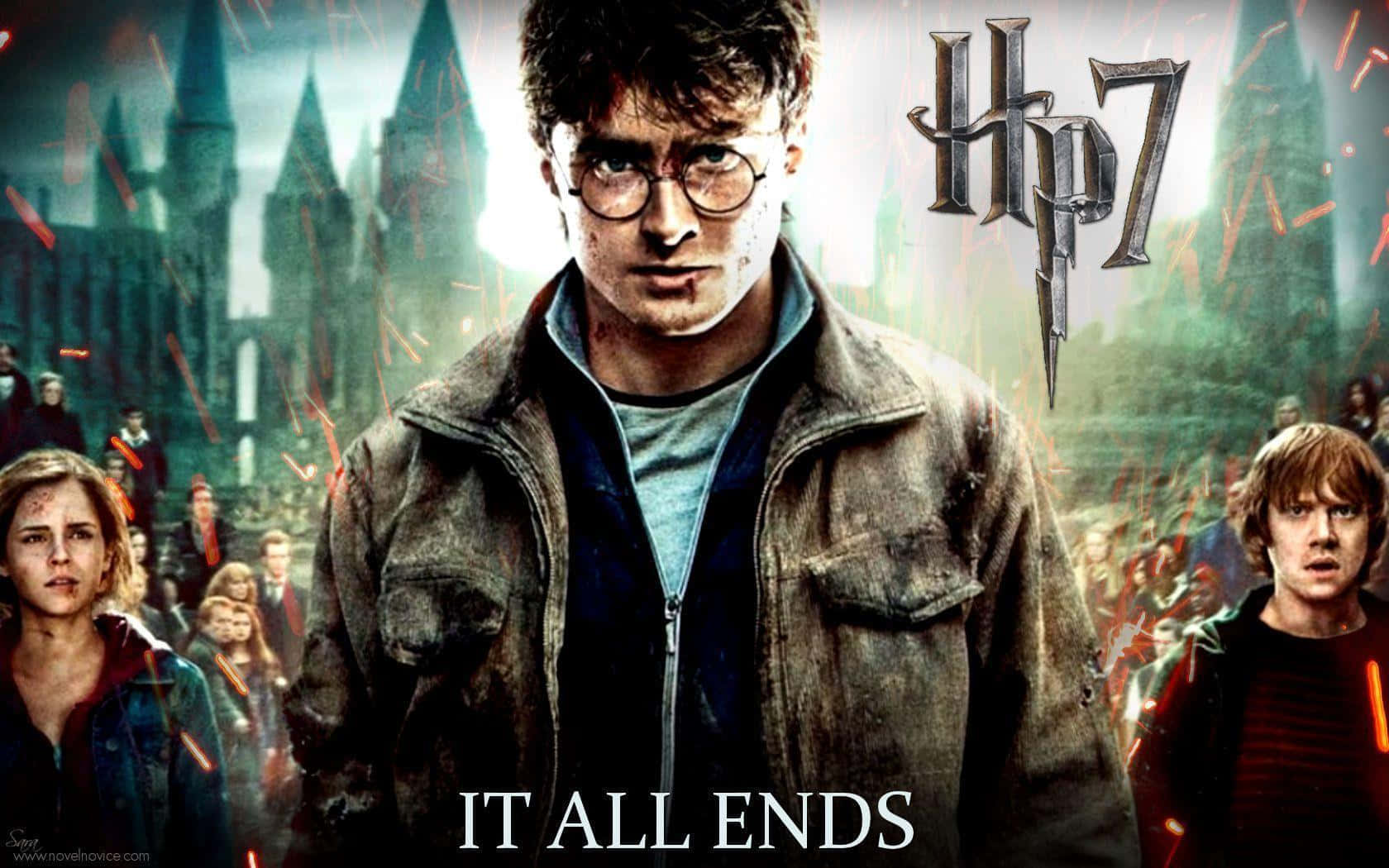 Magisk All-Star Cast fra Harry Potter-serien Wallpaper