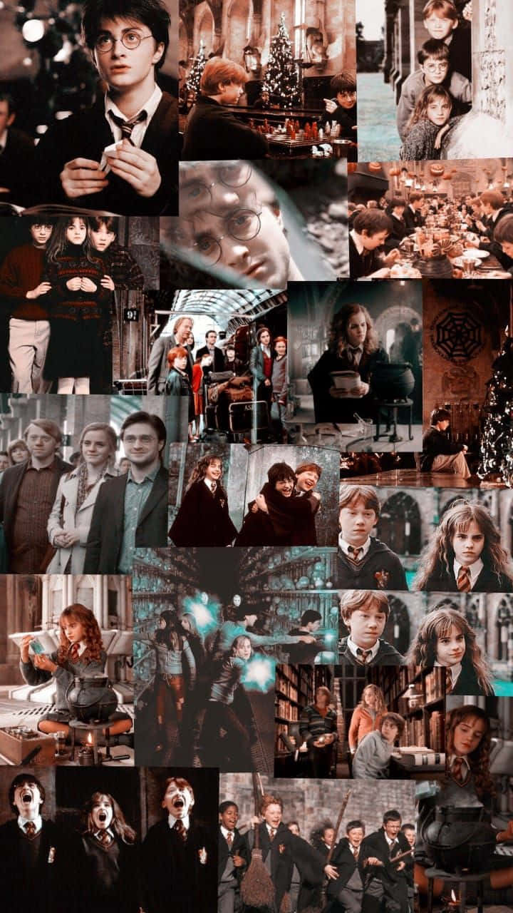 Alle figurerne fra det ikoniske Harry Potter-serien samlet sammen i én fantastisk mural Wallpaper