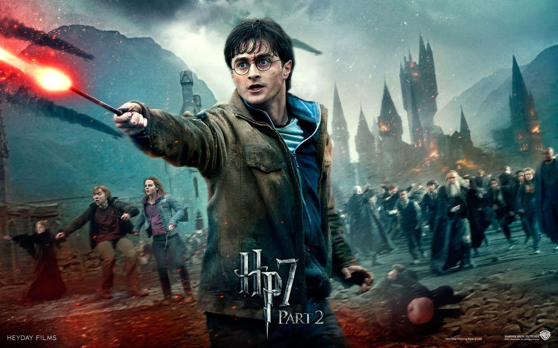 Beskrivelse: Daniel Radclife, Rupert Grint, Emma Watson og flere nogle af de fremtrædende ansigter i Harry Potter. Wallpaper