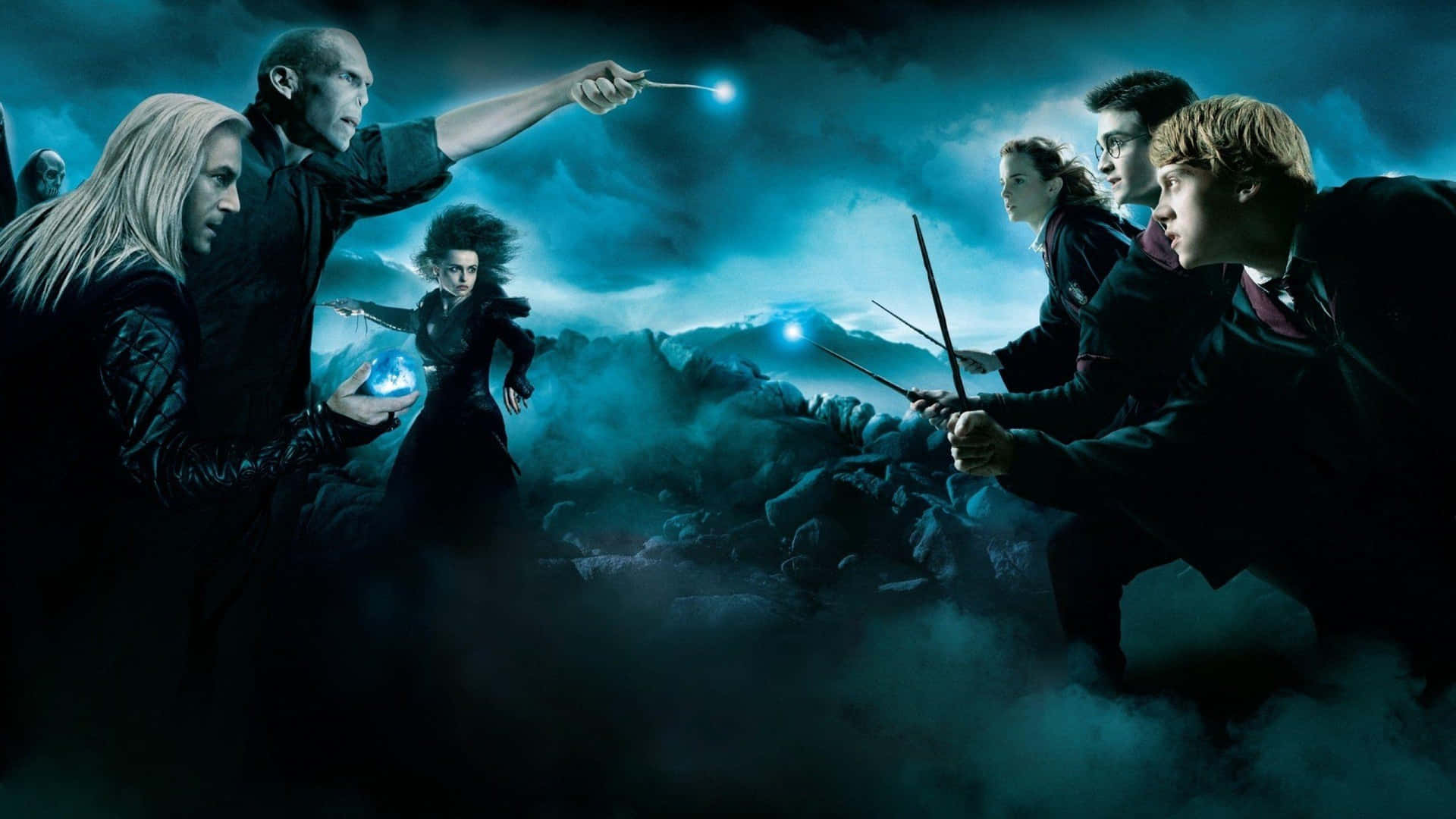 An Iconic Line Up of All the Harry Potter Characters Wallpaper