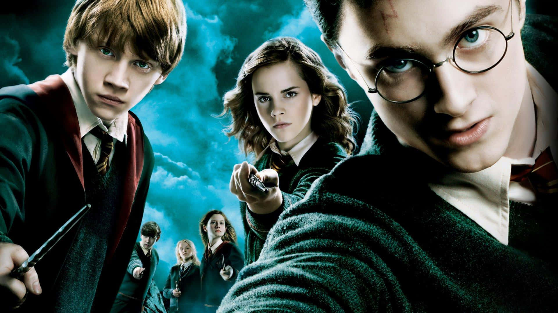 Treuefreunde & Zauberstäbe - Alle Deine Lieblingsfiguren Aus Harry Potter Auf Einem Foto Wallpaper