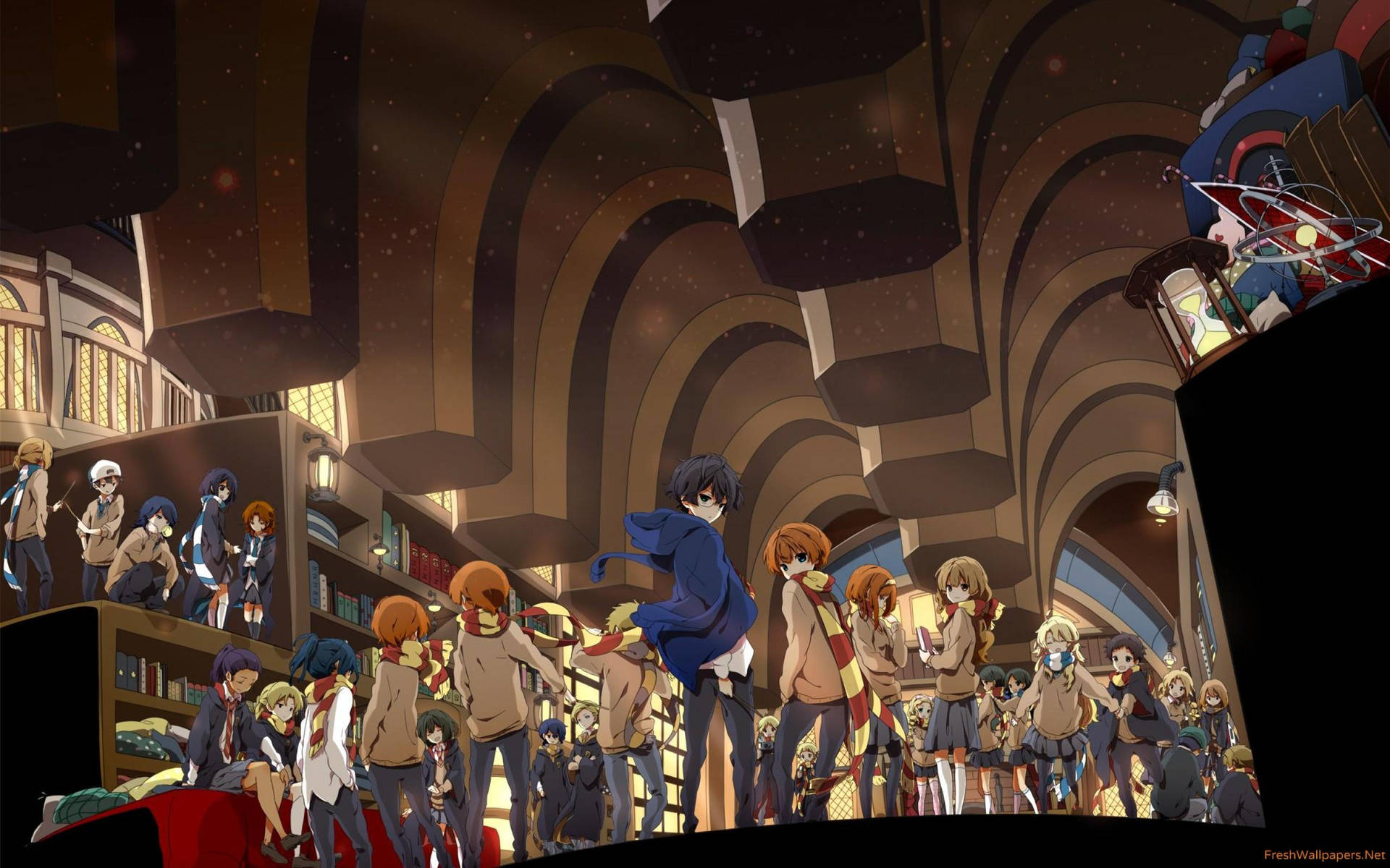 Harrypotter Anime Biblioteket. Wallpaper