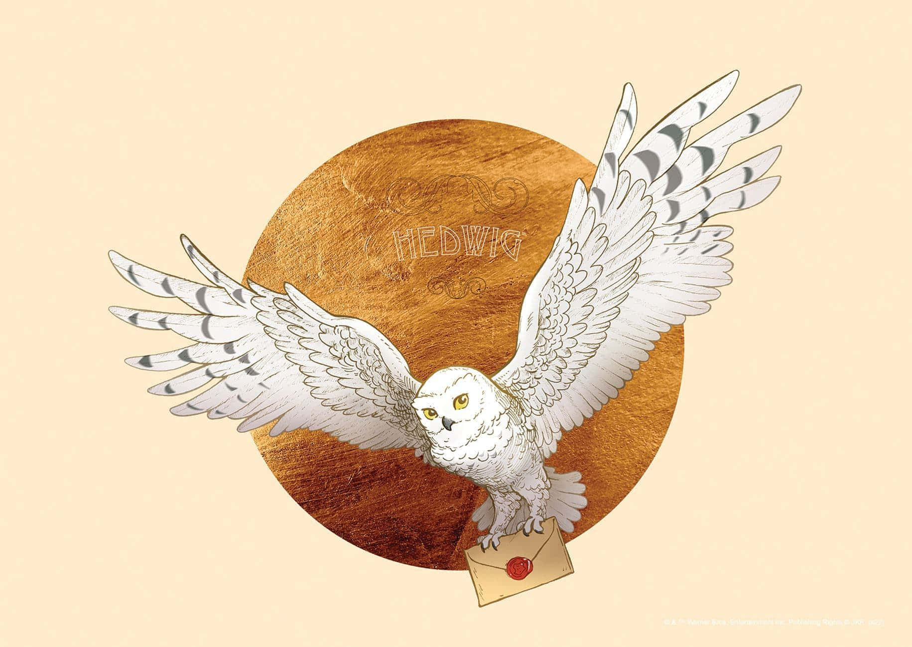 Adorable Hedwig In Harry Potter Background