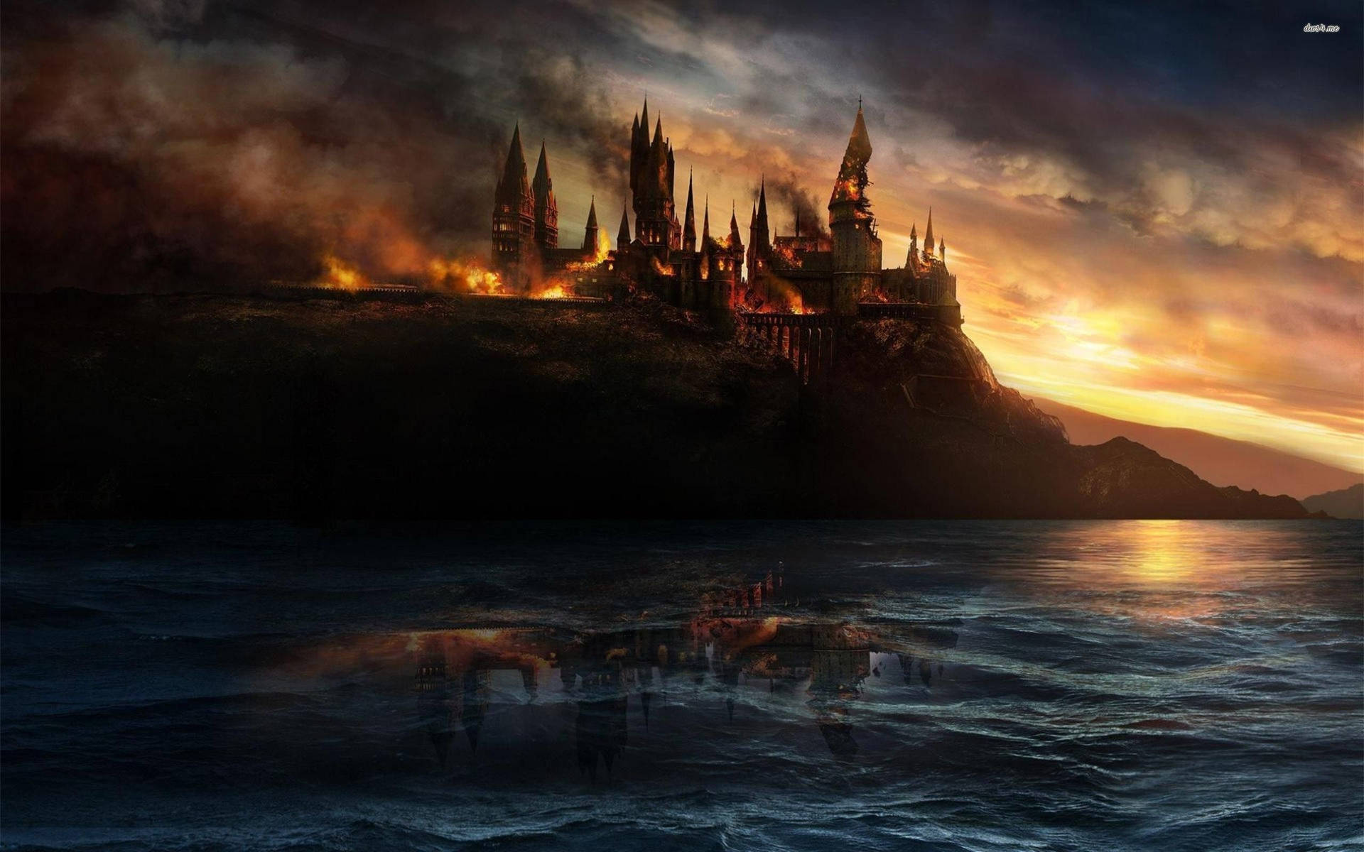 Hogwarts in Flames Wallpaper