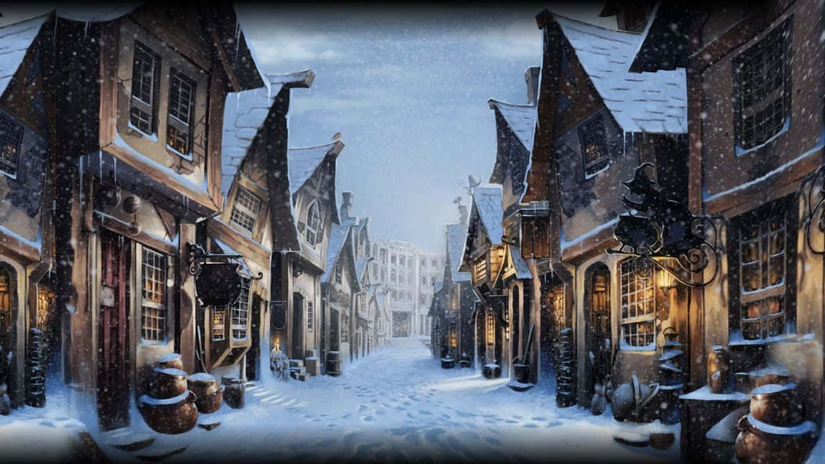 Celebrala Magia Del Natale Con Harry Potter Sfondo