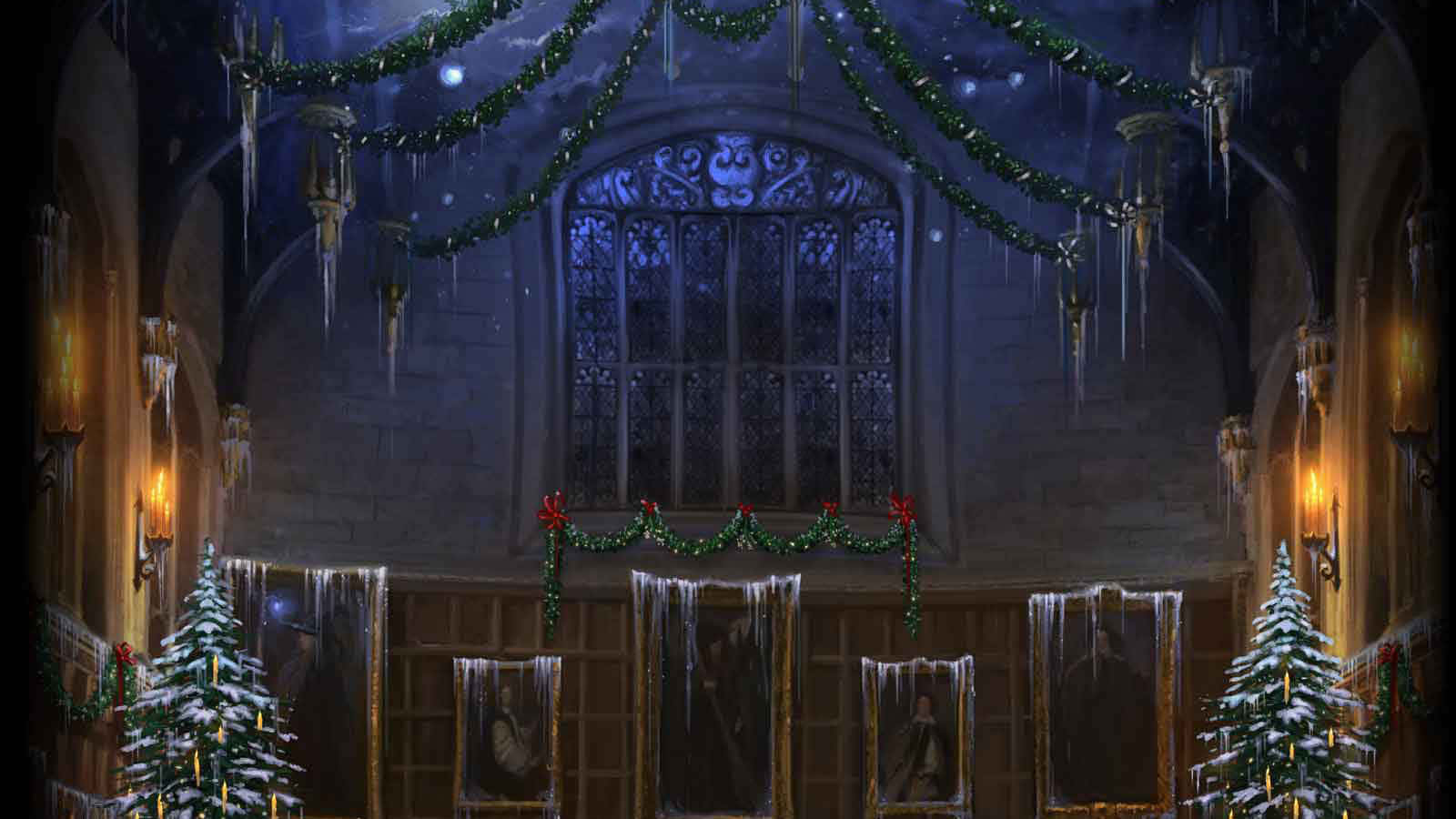 Fundode Tela De Natal Harry Potter 1600 X 900.