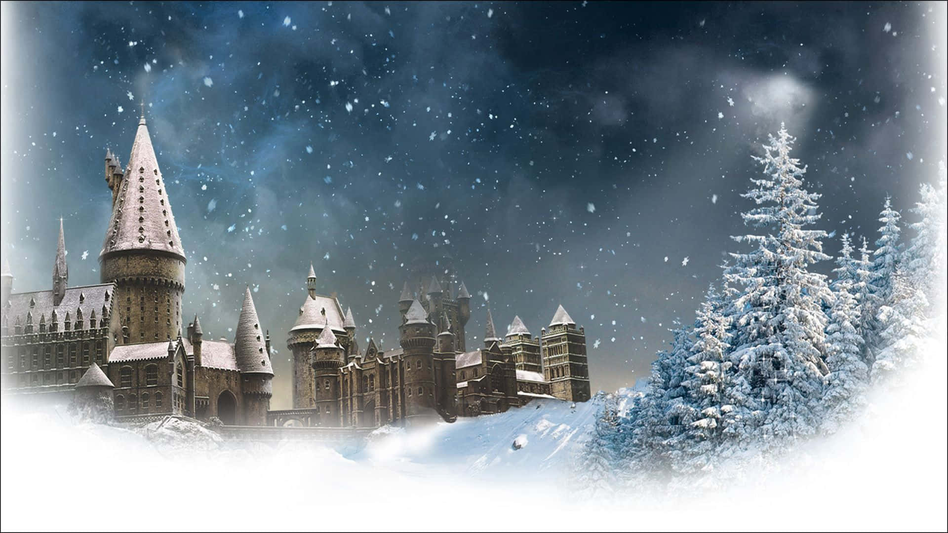 Captivating Harry Potter Christmas theme Background
