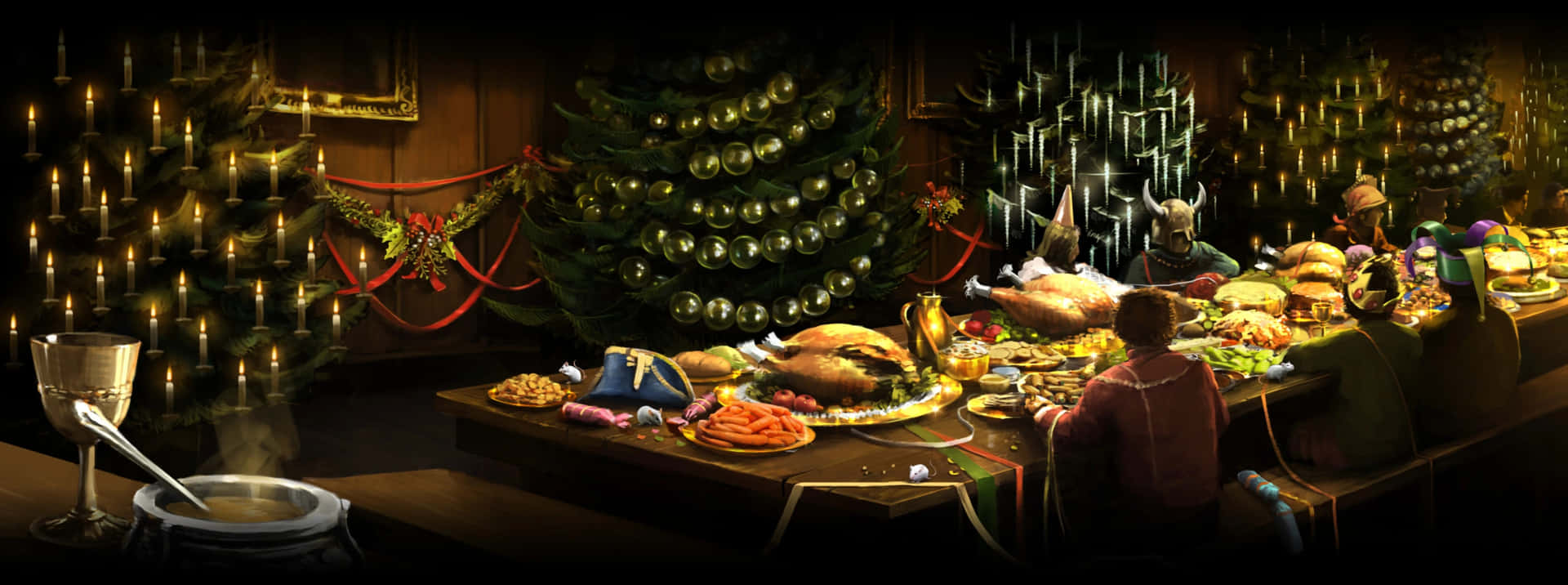 Harrypotter Weihnachten 4120 X 1536 Hintergrund