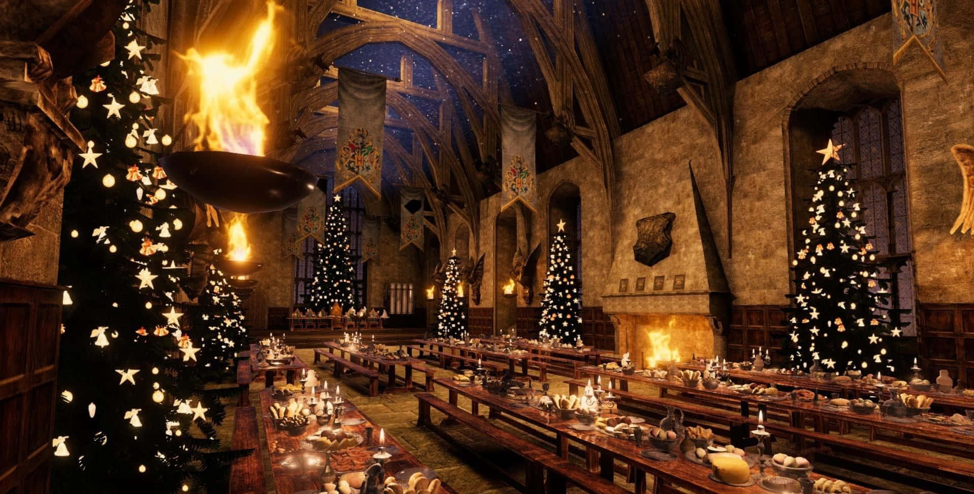 Fejr helligdage med magien fra Harry Potter Wallpaper