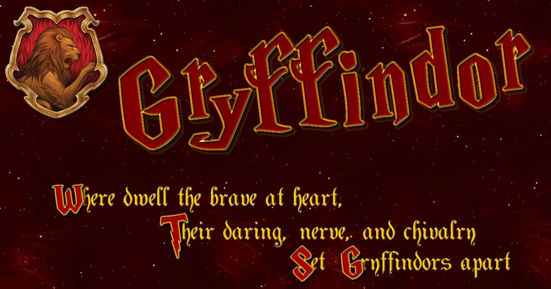 Uniscitia Gryffindor - Casa Delle Persone Coraggiose E Audaci Sfondo