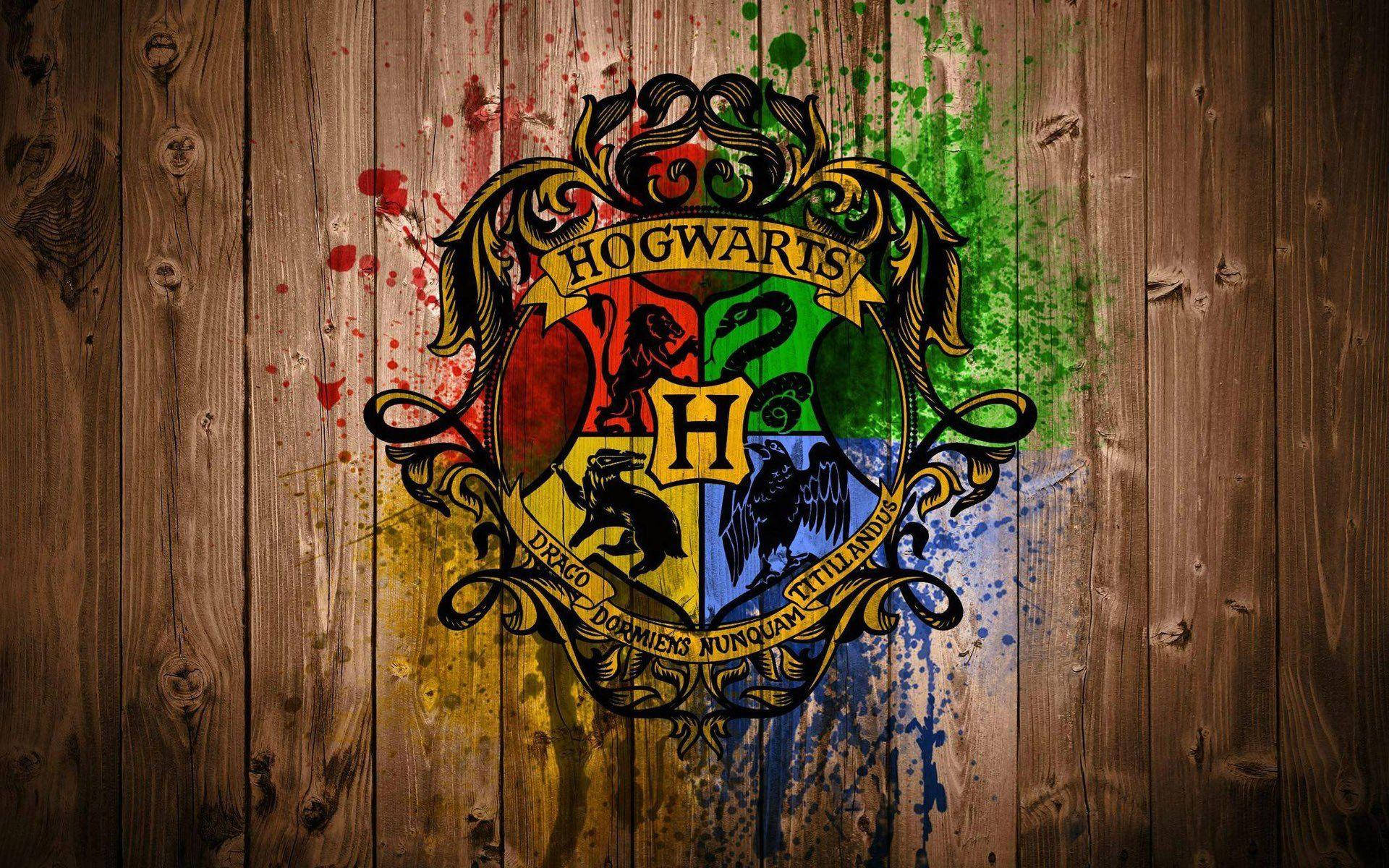Harry Potter Houses Paint Splatter Wallpaper
