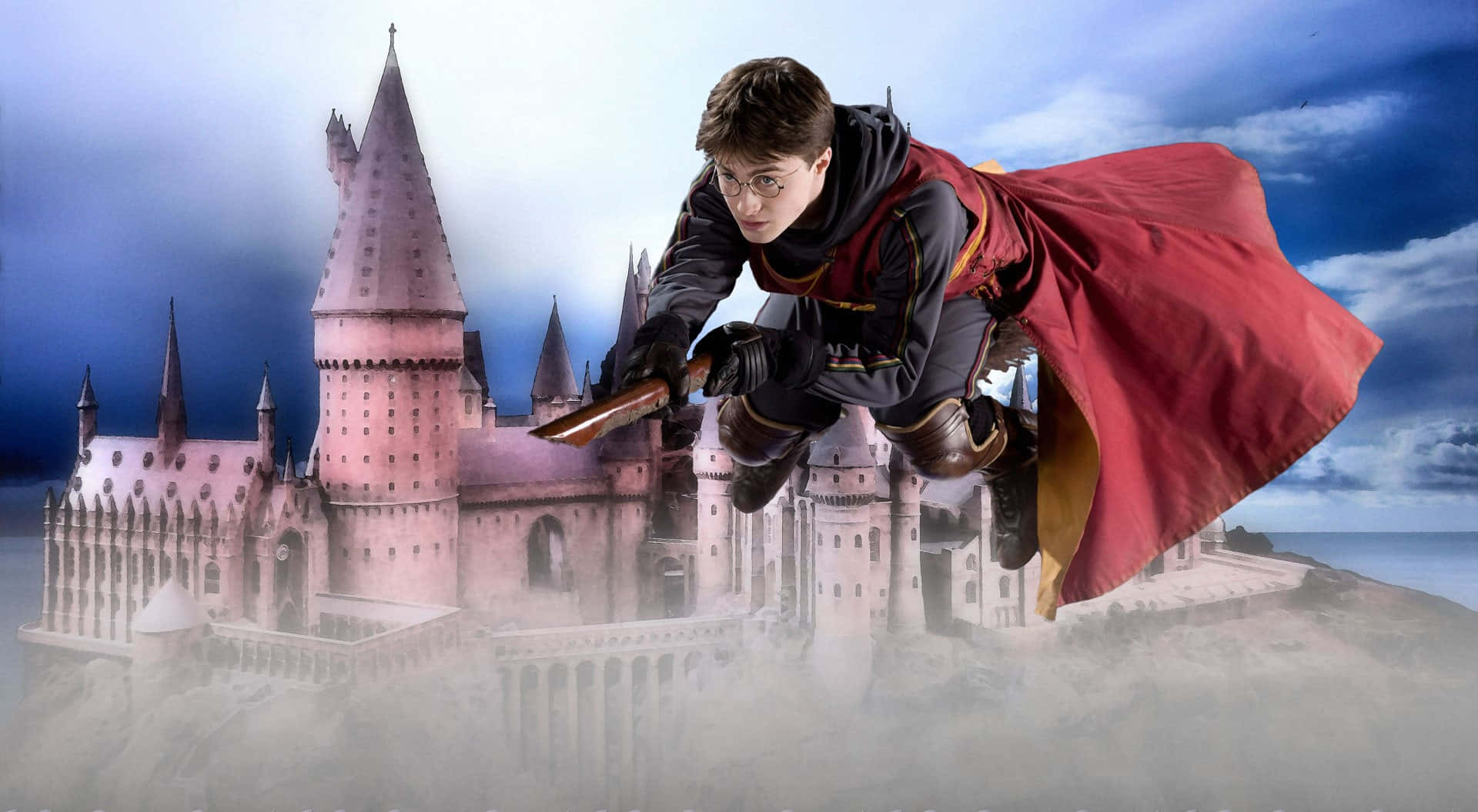 Harrypotter-landskap Hogwarts-slottet. Wallpaper