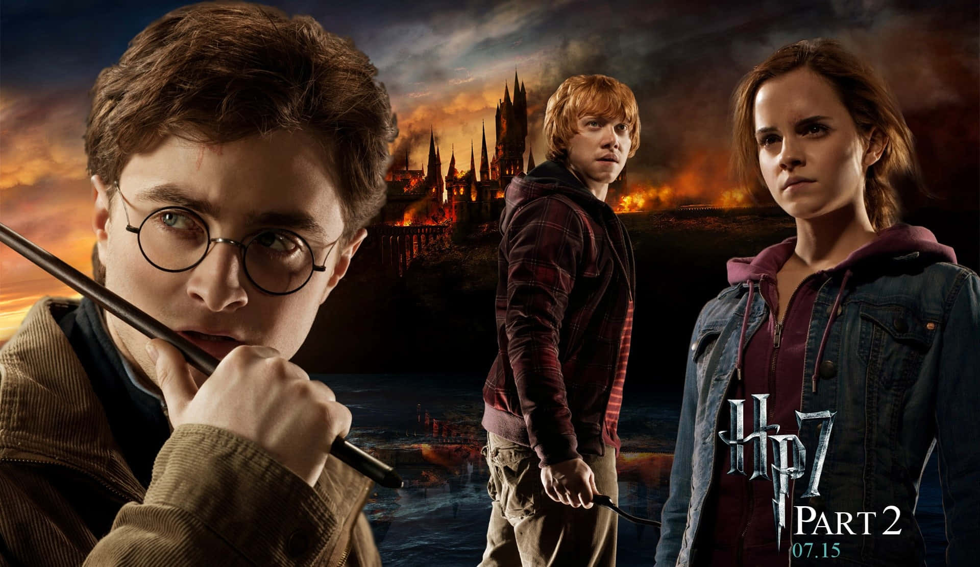 Enmystisk Natt Med Harry Potter I Förgrunden. Wallpaper
