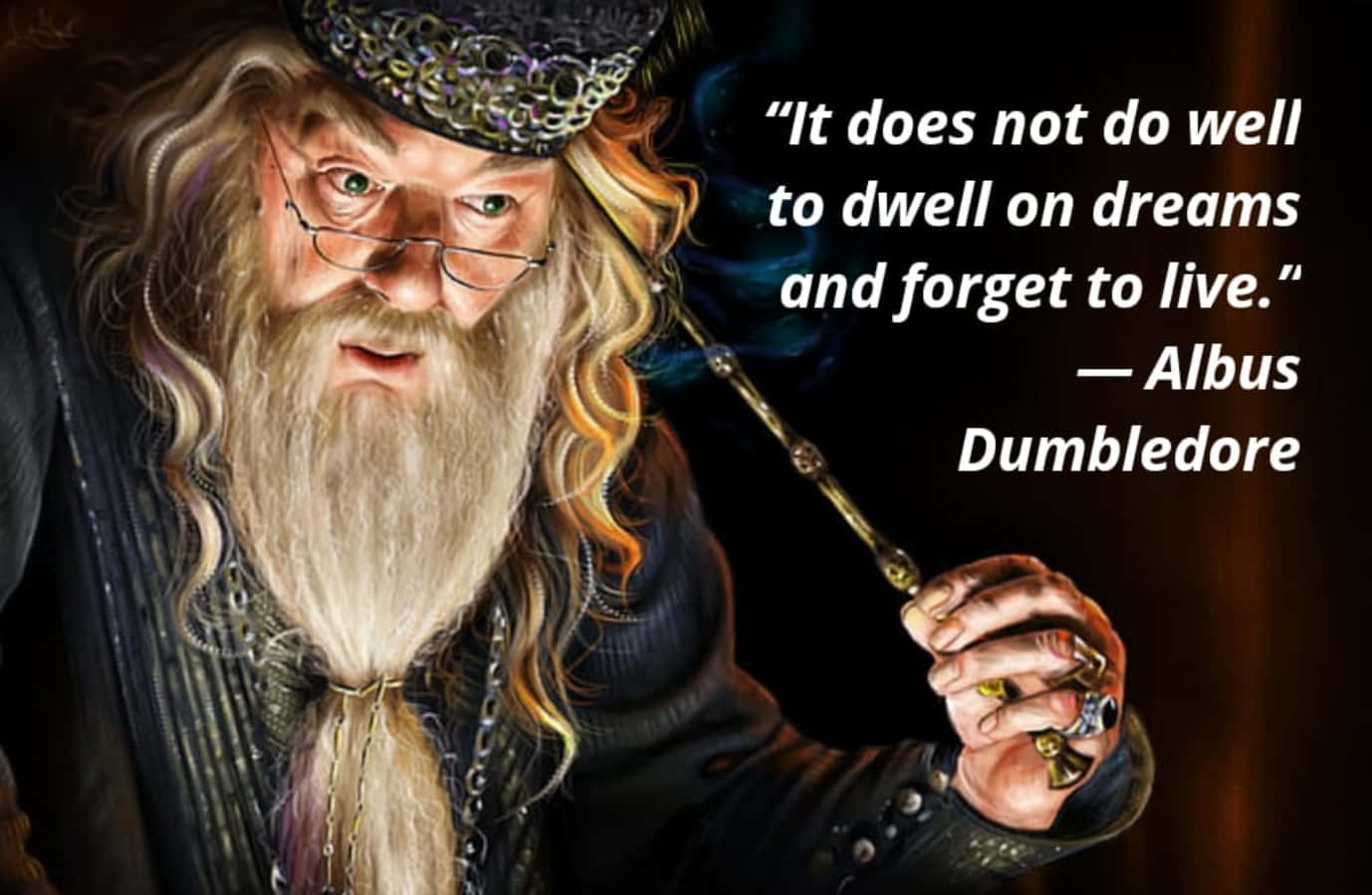 Inspiring Harry Potter Quote on Mysterious Background Wallpaper