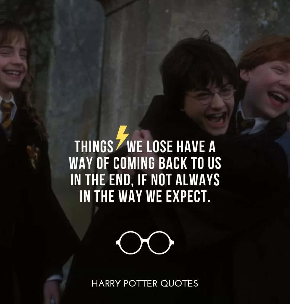 Inspirational Harry Potter Quote on a Magical Background Wallpaper