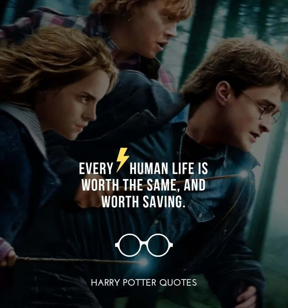 Inspirational Harry Potter quote in a magical design Wallpaper