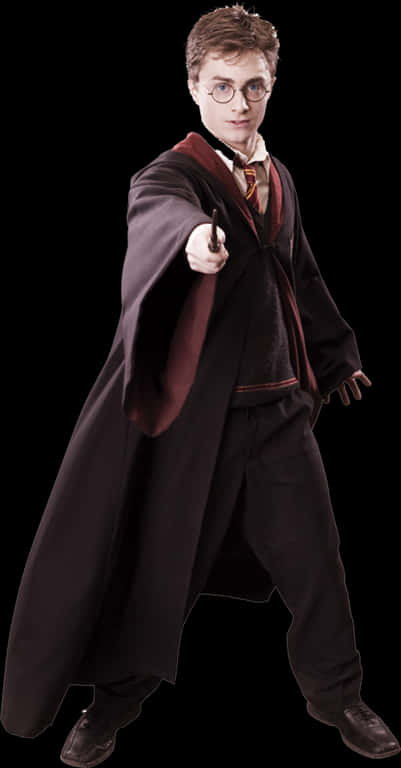 Harry Potter Wand Ready Pose PNG